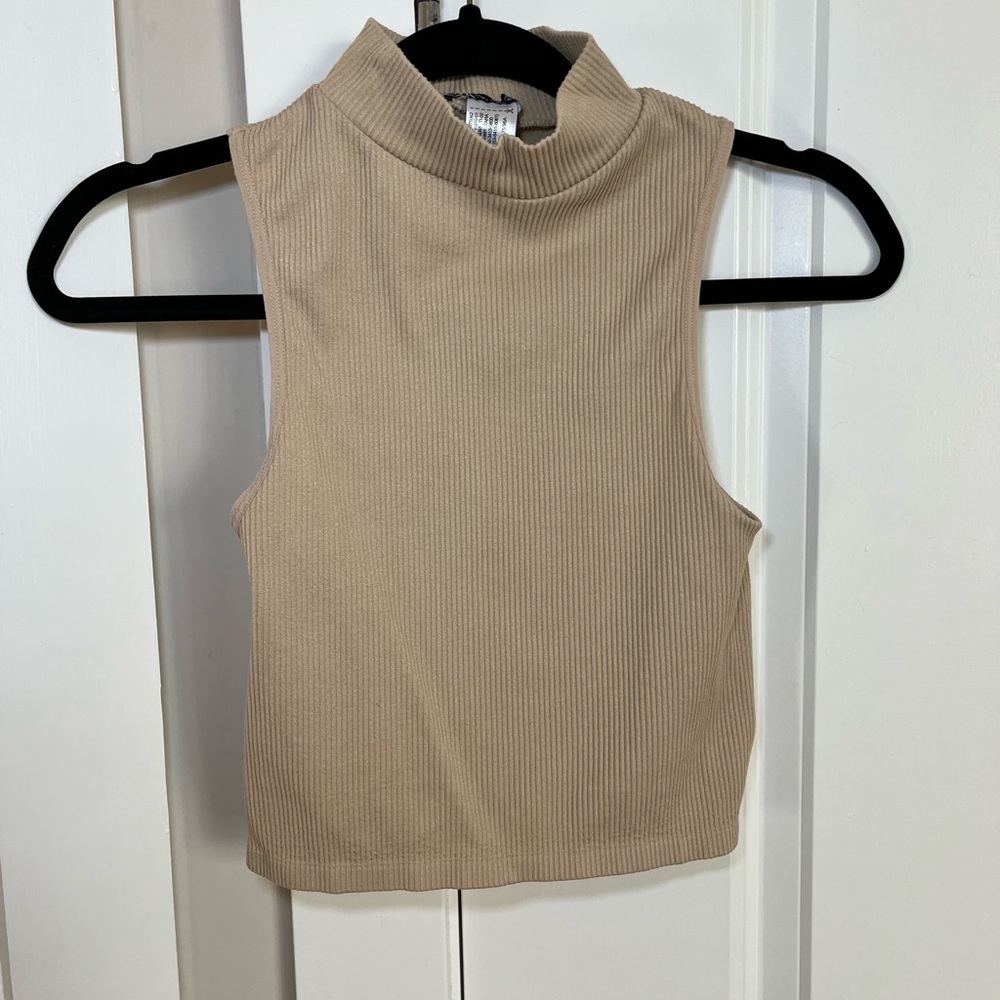 Zara Tan Turtle Neck Tank Top